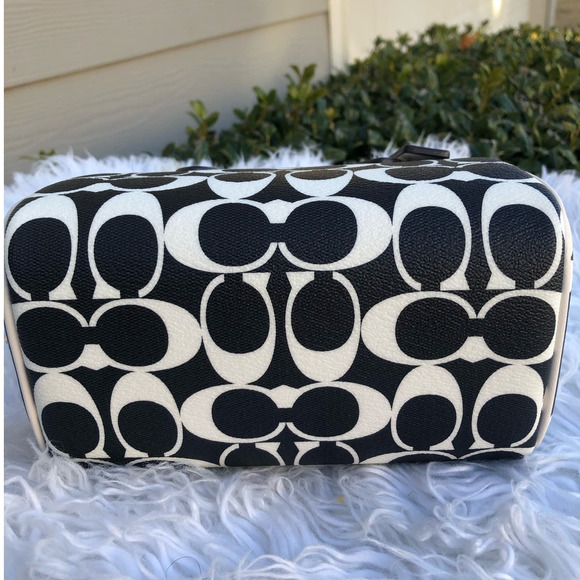 Coach Bold CC Black White Mini Rowan Signature Canvas Crossbody Bag - Picture 5 of 5